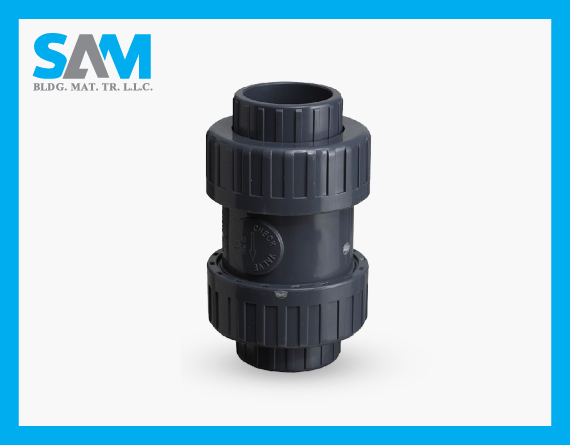 UTS01 PVC True Union Spring Check Valve PVC Valve Sama AL Merikh BMT Pipe and Fittings